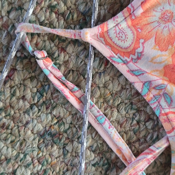 SO BRAND WOMEN'S JUNIOR SCOOPNECK "SKATER" PINK FLORAL ROMPER SIZE SMALL - Picture 13 of 15